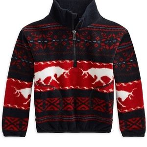 Polo Ralph Lauren Girls Fair Isle Fleece 1/4 Zip Sweater
